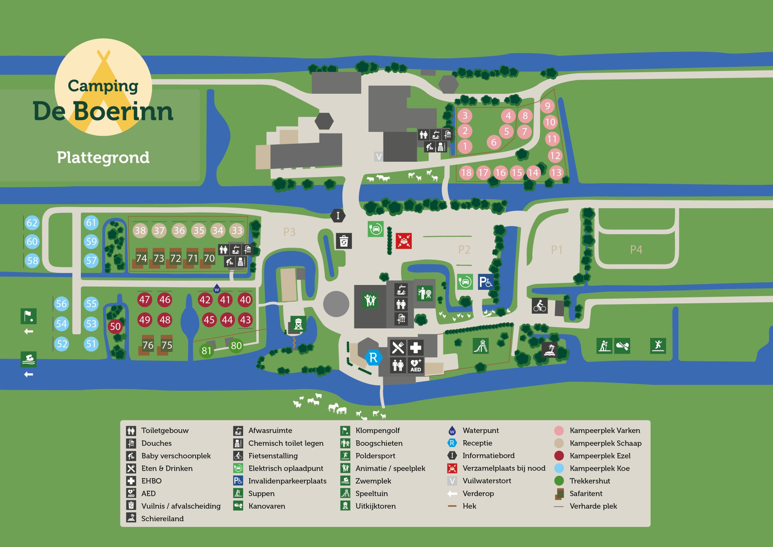 Camping De Boerinn - Plattegrond 2024