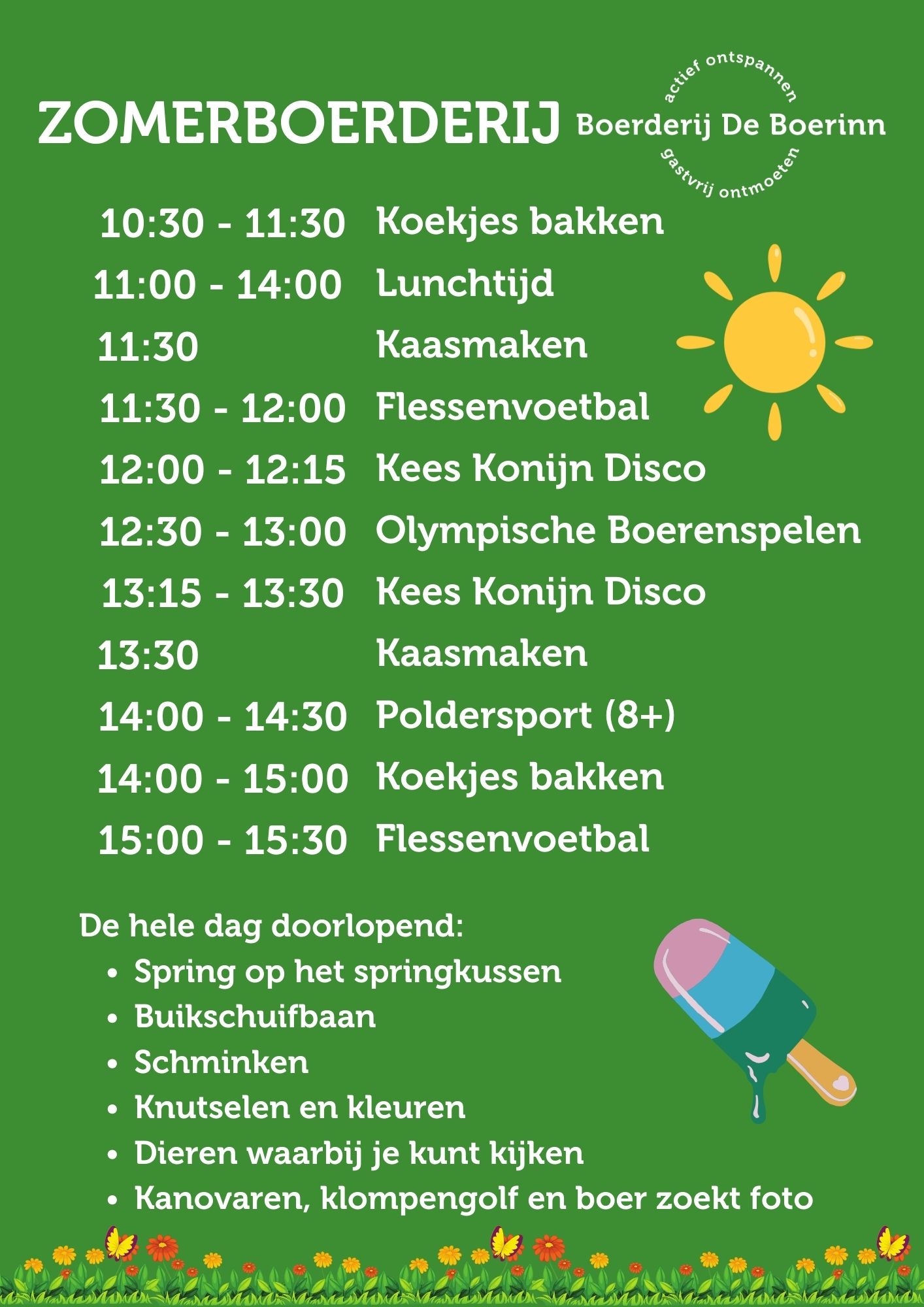 Programma Zomerboerderij | Boerderij De Boerinn