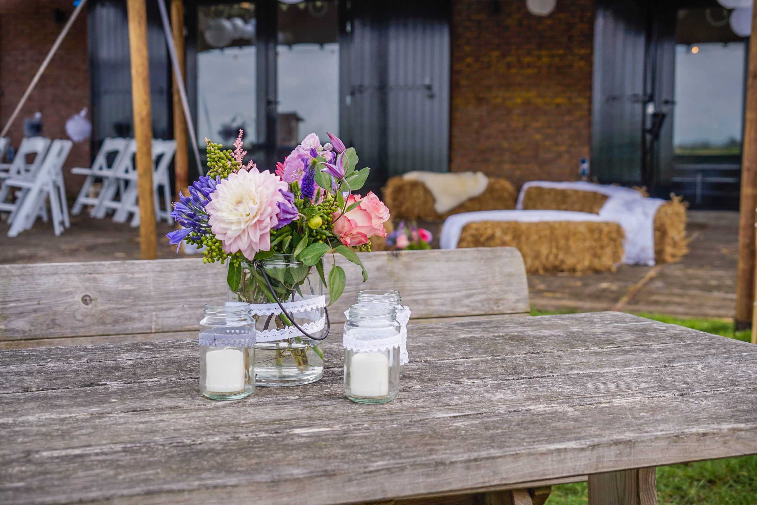 Decoratie voor de trouwreceptie | Boerderij De Boerinn